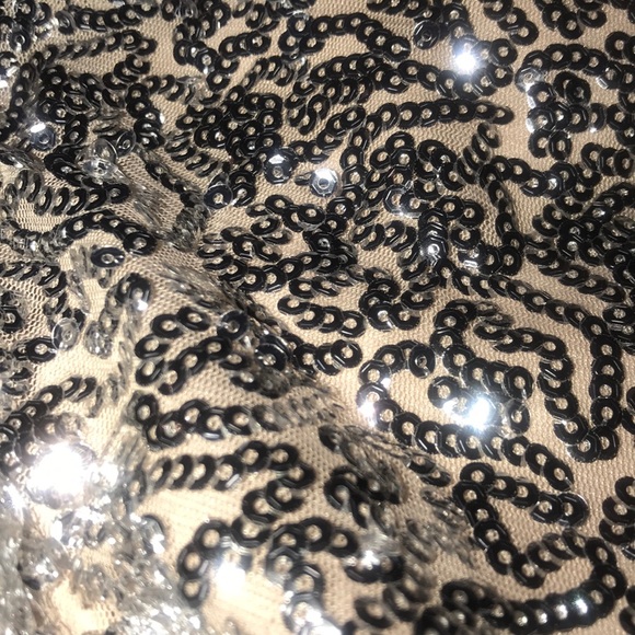 JULIA JORDAN Silver Metallic sequin mini Dress 2 NWT - Picture 9 of 14